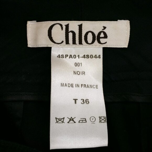 Chloe Black Wide Leg Pants Size F 36/ US 4 - Picture 10 of 12